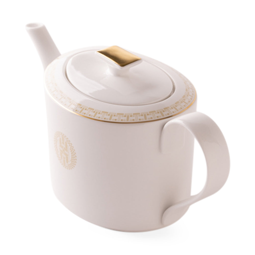 Geo Rose Beige &amp; Gold Coffee &amp; Tea Pot with Lid 1.2L