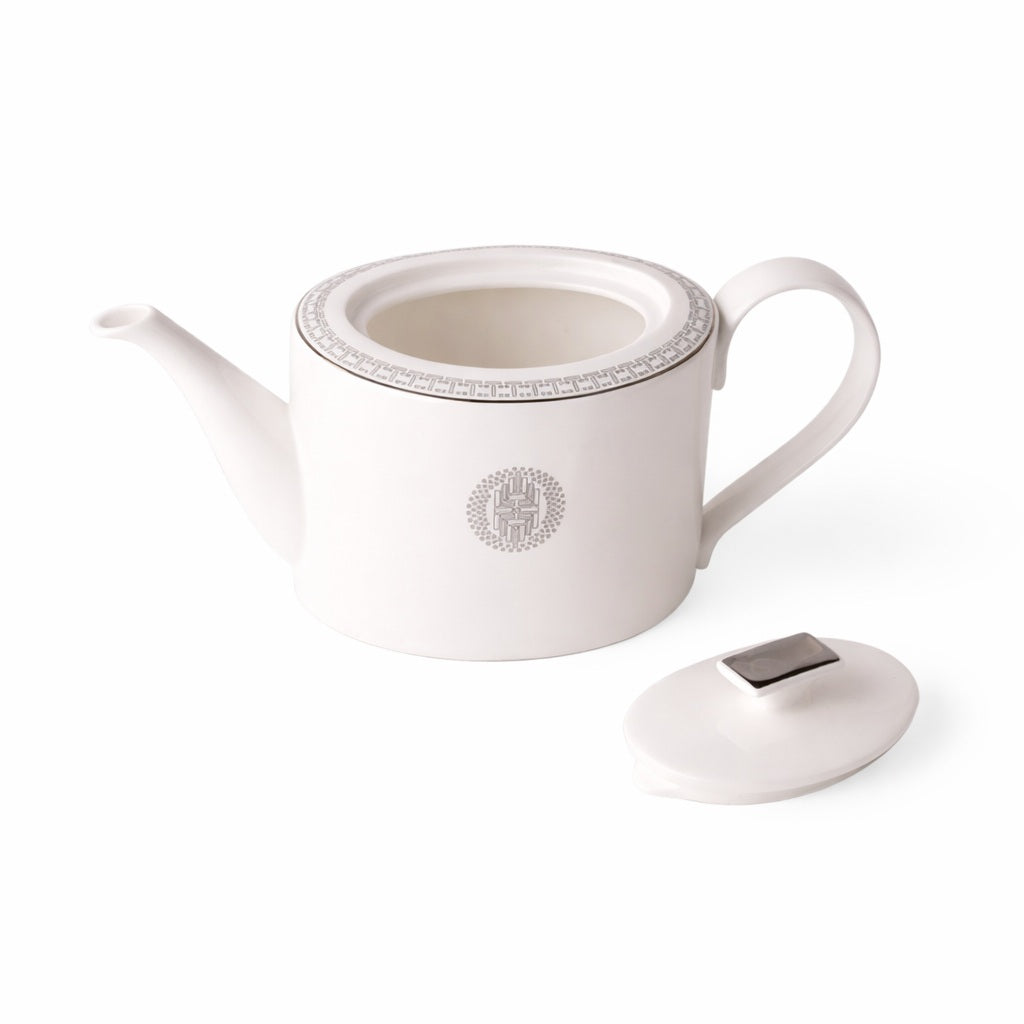 Geo Rose Grey &amp; Platinum Coffee &amp; Tea Pot with Lid 1.2L