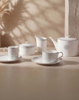 Geo Rose Grey & Platinum Coffee & Tea Pot with Lid 1.2L