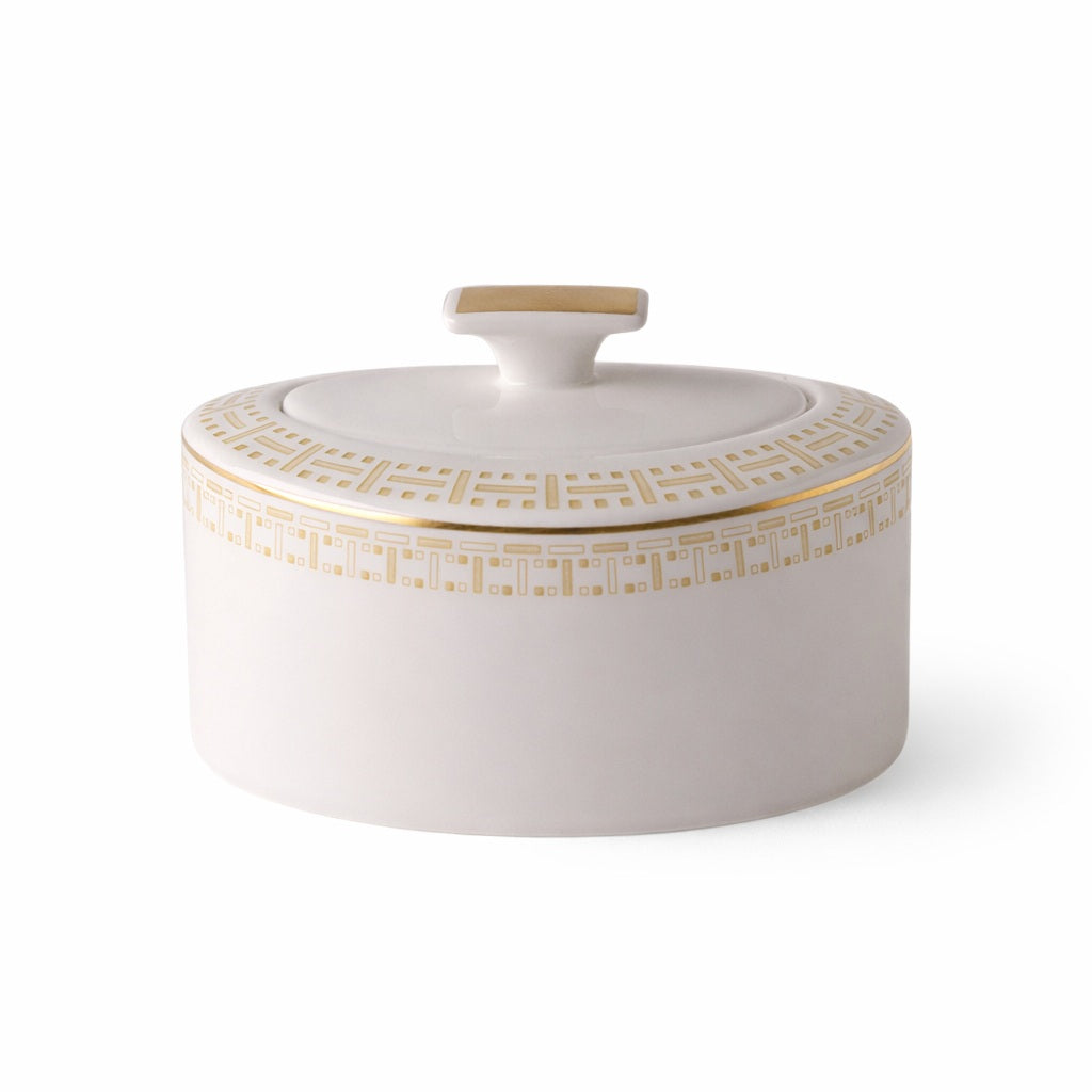Geo Rose Beige &amp; Gold Sugar Bowl with Lid 0.32 L