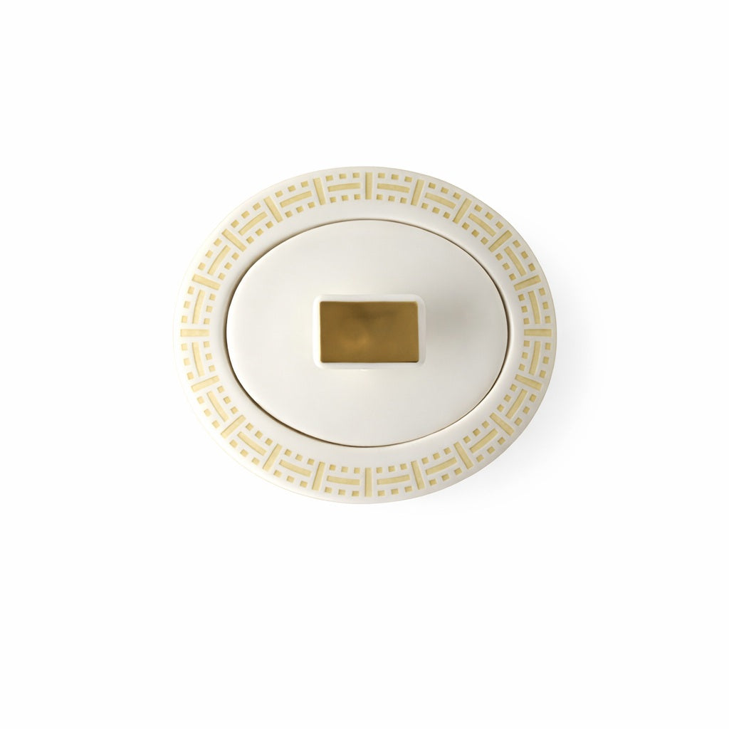 Geo Rose Beige &amp; Gold Sugar Bowl with Lid 0.32 L