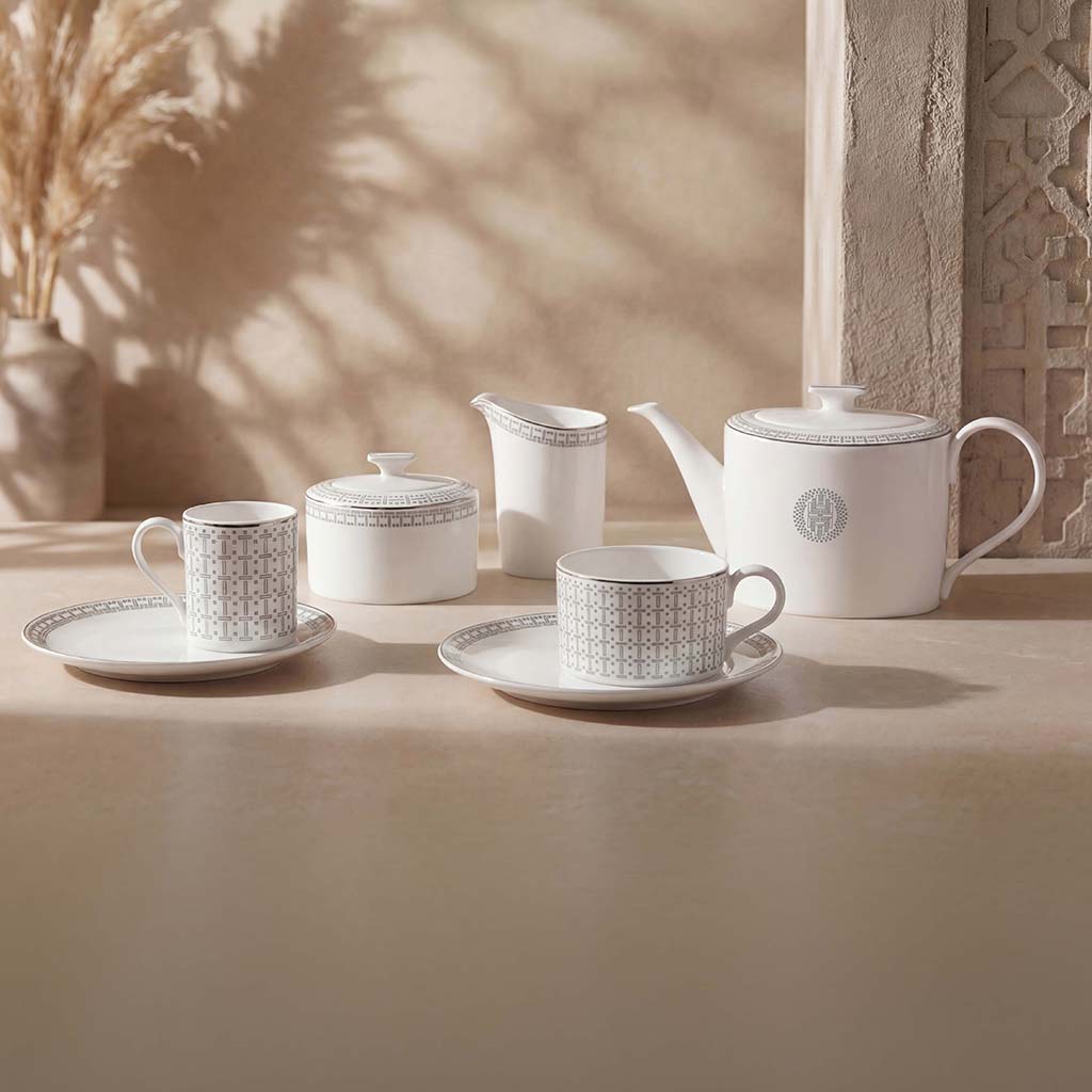 Geo Rose Grey &amp; Platinum Sugar Bowl with Lid 0.32 L