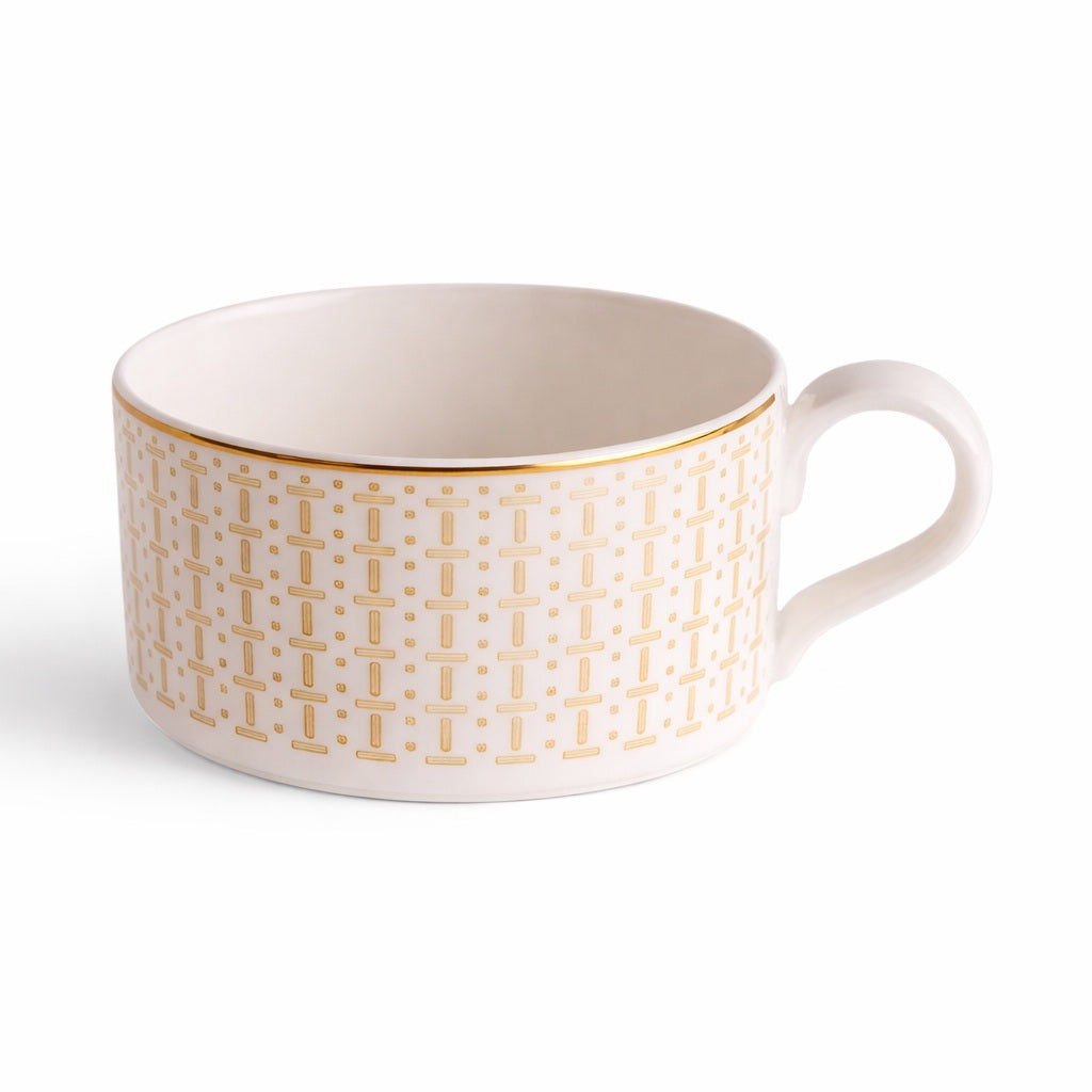 Geo Rose Beige &amp; Gold Tea Cup 0.23 L