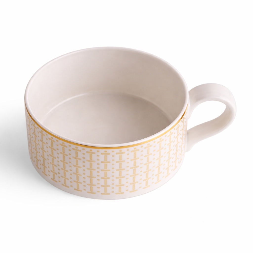 Geo Rose Beige &amp; Gold Tea Cup 0.23 L