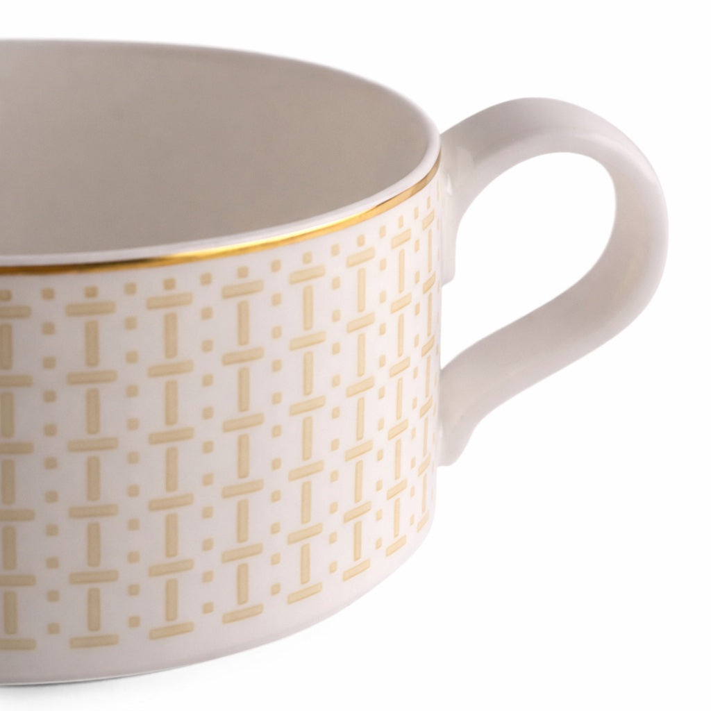 Geo Rose Beige &amp; Gold Tea Cup 0.23 L