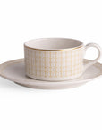 Geo Rose Gold & Beige Tea Set- 12 Pcs for 6 Person