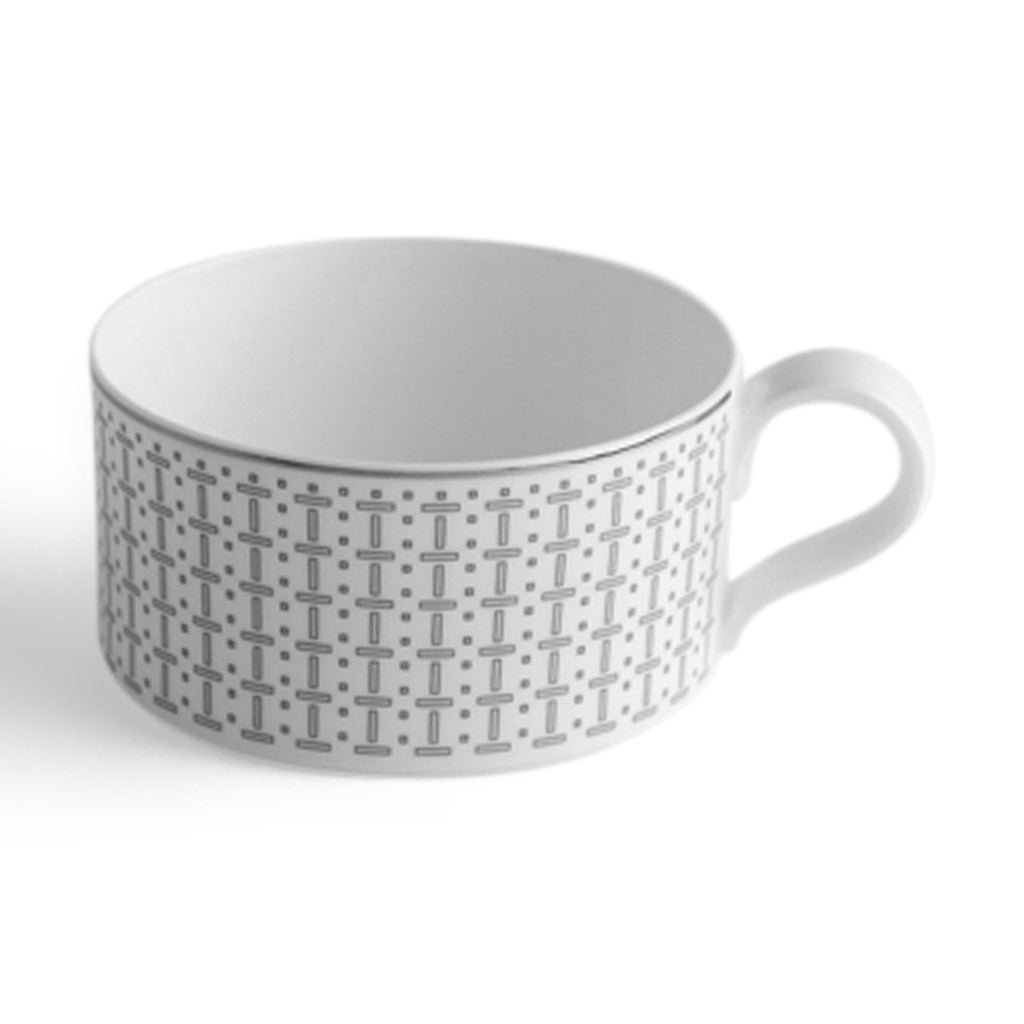 Geo Rose Grey &amp; Platinum Tea Cup 0.23 L