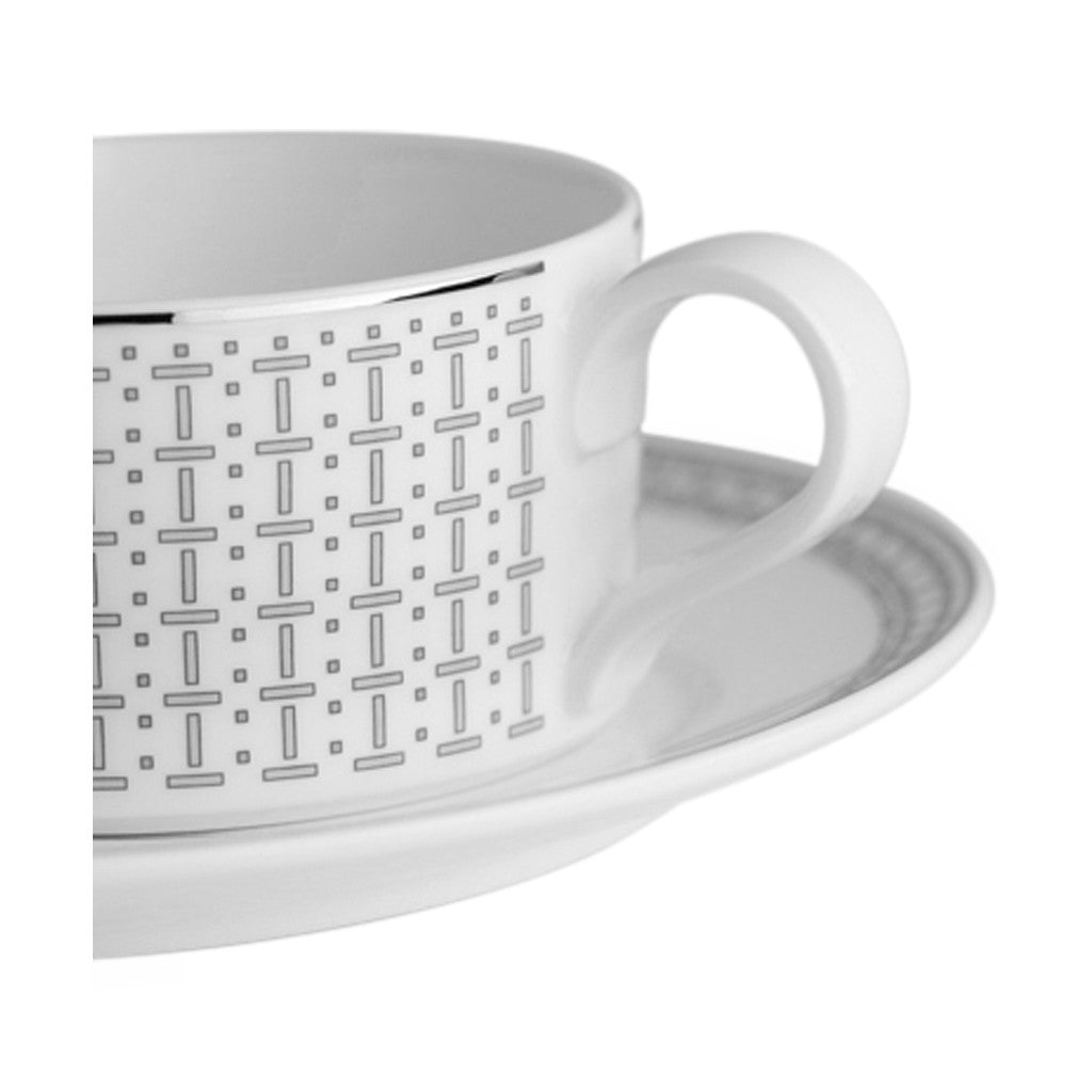 Geo Rose Grey &amp; Platinum Tea Cup 0.23 L