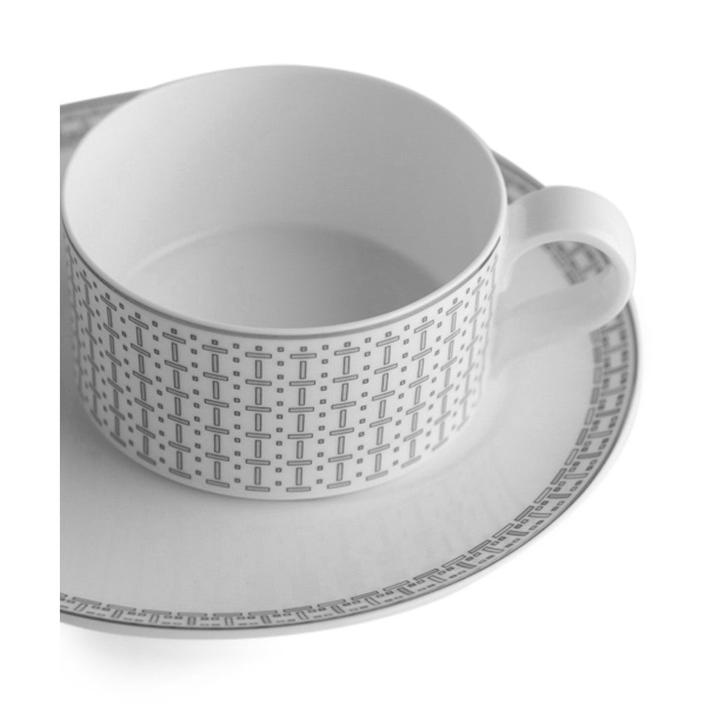Geo Rose Grey &amp; Platinum Tea Cup 0.23 L