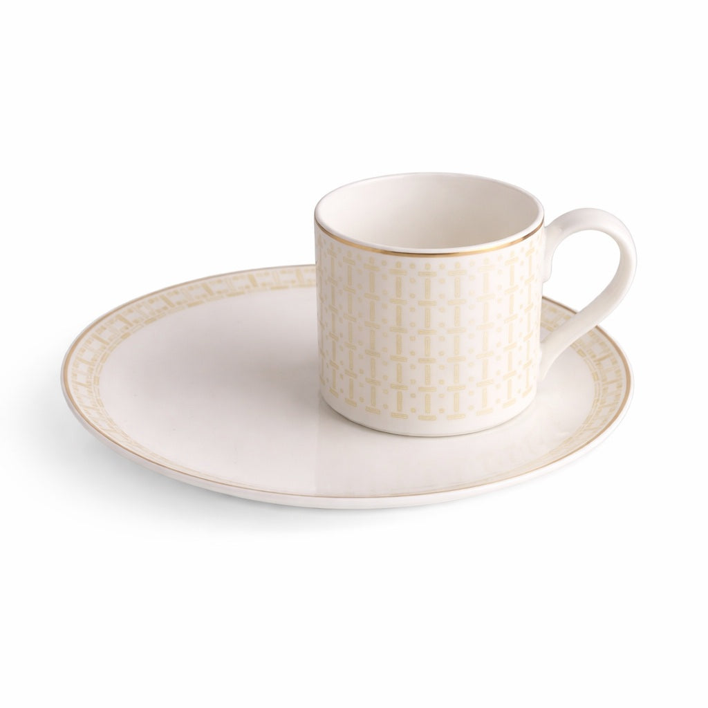 Geo Rose Beige &amp; Gold Coffee Cup 0.22 L