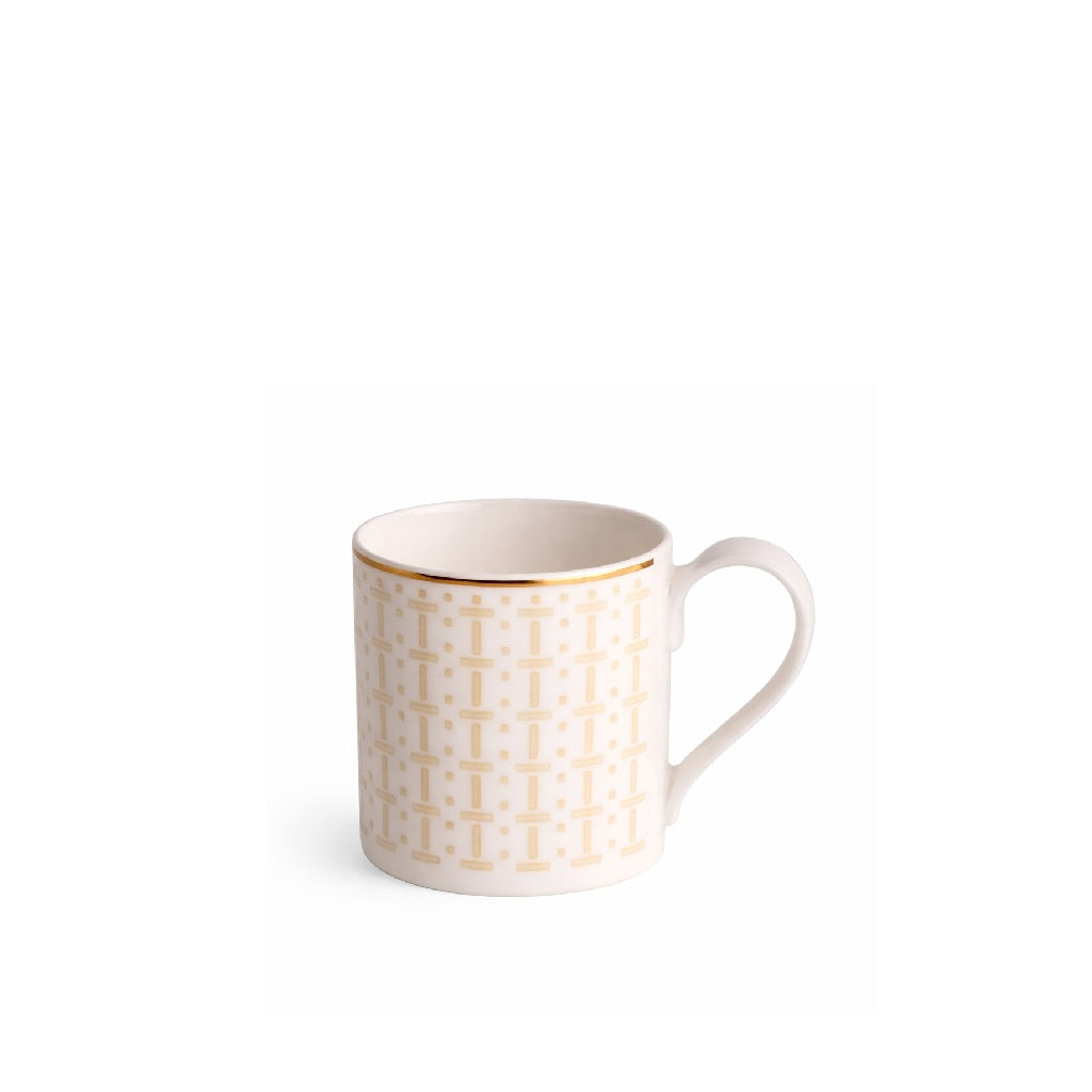 Geo Rose Beige &amp; Gold Espresso Set – 12 Pcs for 6 Persons