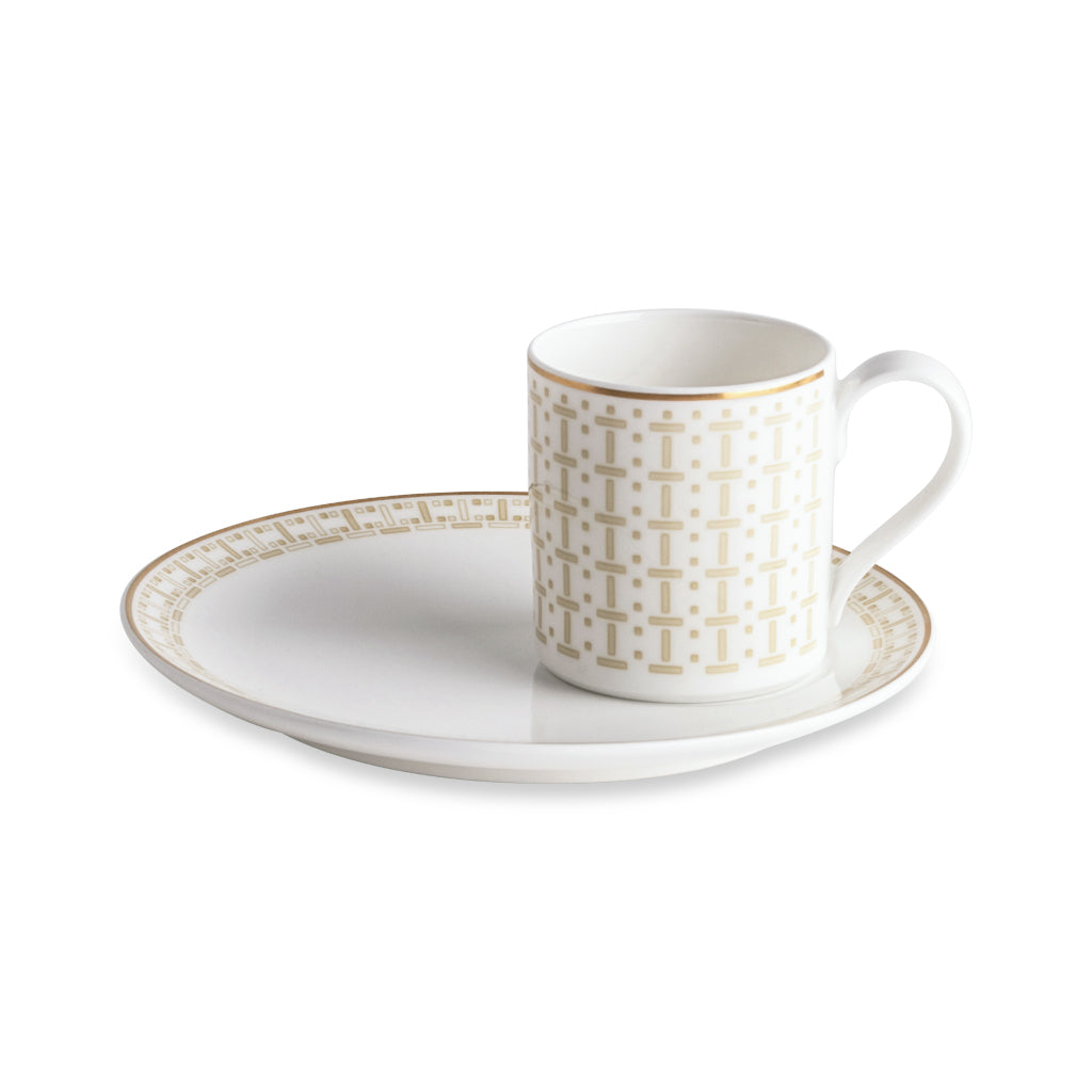 Geo Rose Beige &amp; Gold Espresso Cup 0.08 L
