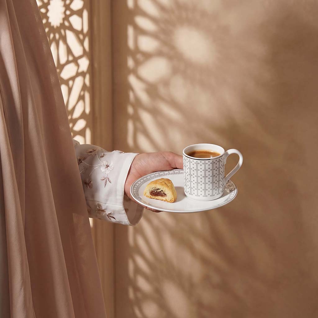Geo Rose Grey &amp; Platinum Espresso Cup 0.08 L
