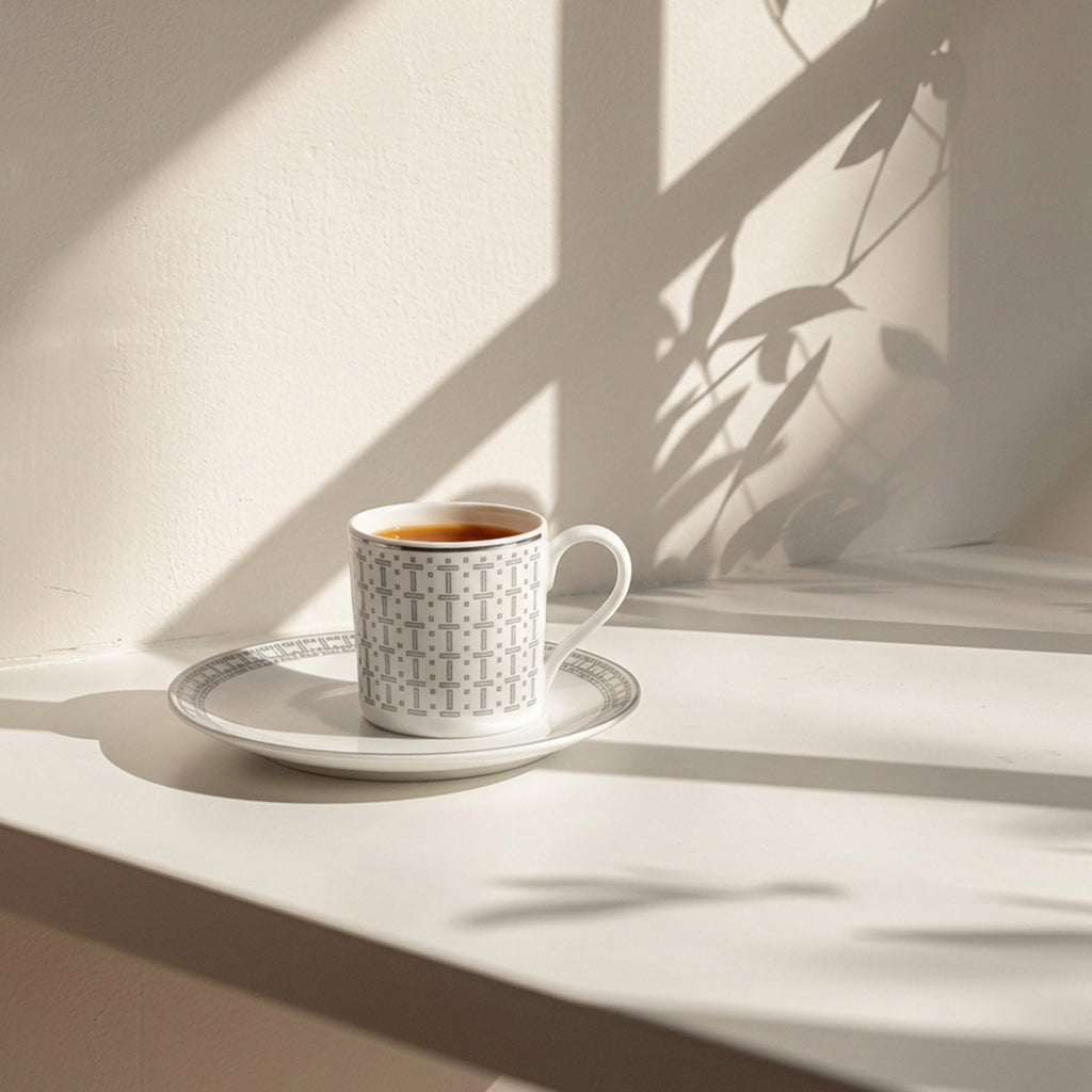 Geo Rose Grey &amp; Platinum Espresso Cup 0.08 L