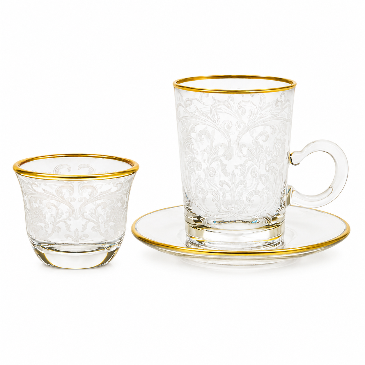 Embroidery Gold Tea, Coffee Set - 12 pcs