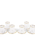 Embroidery Gold S/6 Tea Cup W/Saucer for 120Ml