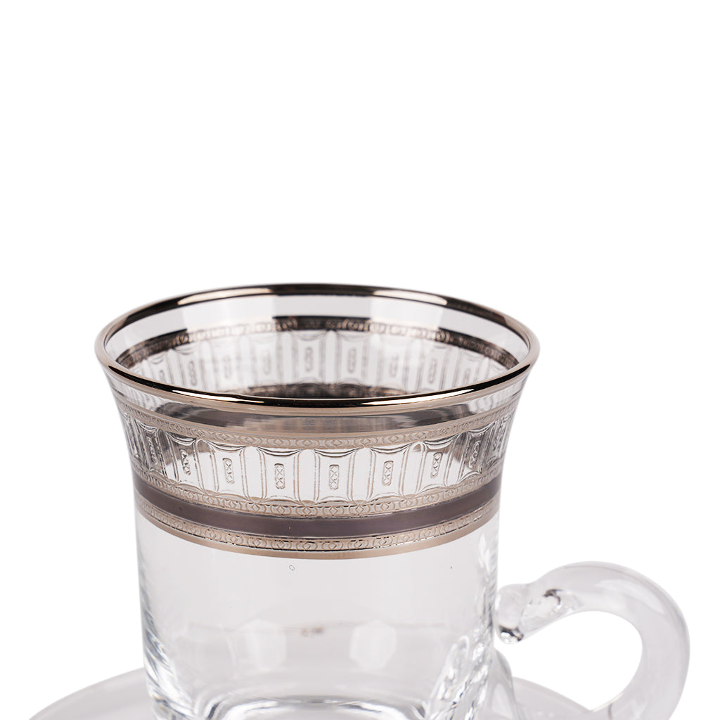 Palace Chic Set of 6 Tea Cup with Saucer, 120 ml