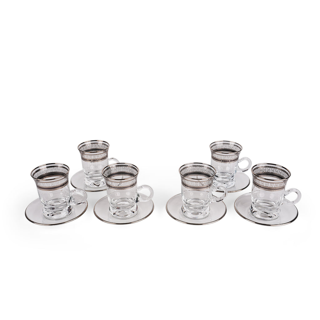 Palace Chic Set of 6 Tea Cup with Saucer, 120 ml