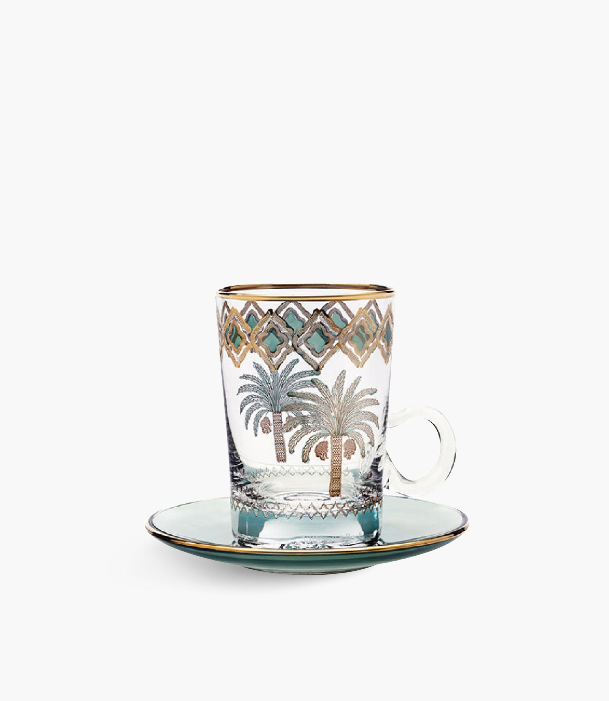 Palm Green Set of 6 Tea Cup with Saucer 120 ml