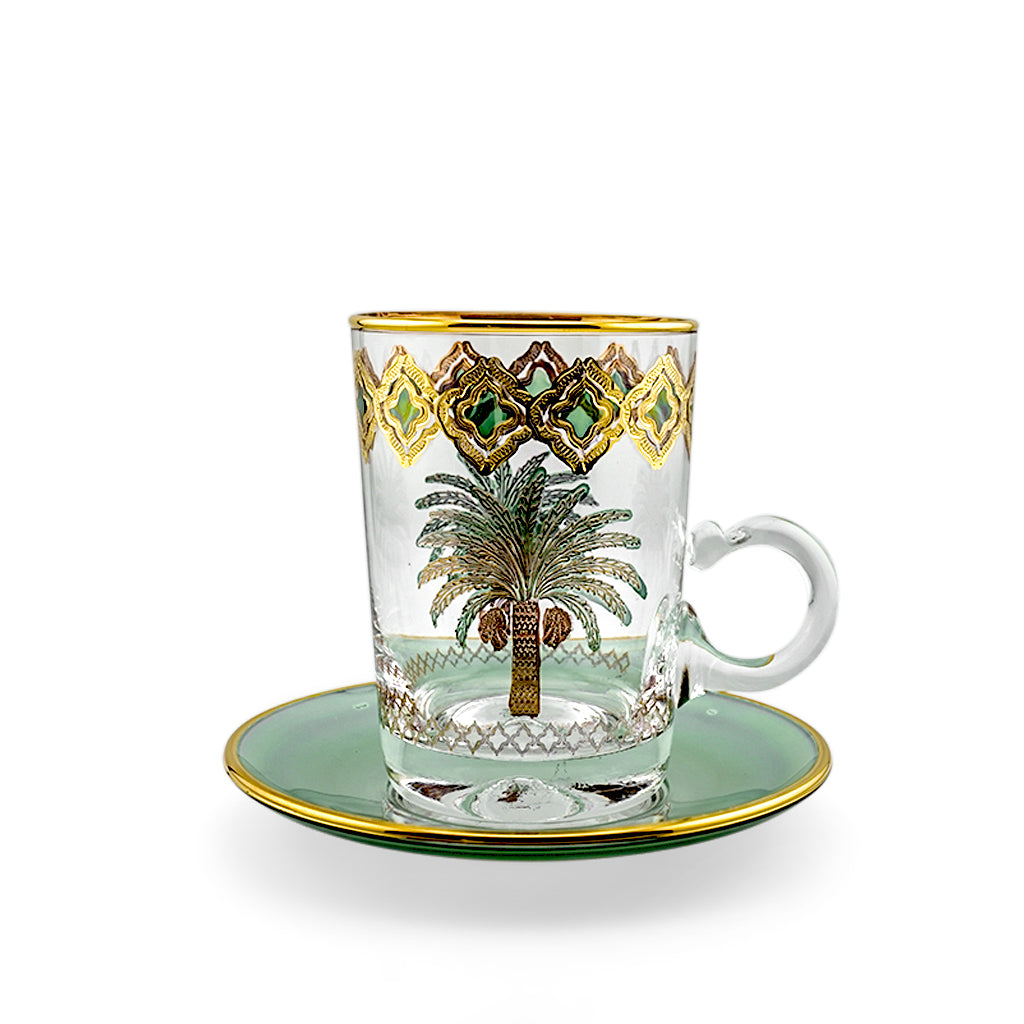 Palm Green Set of 6 Tea Cup with Saucer 120 ml