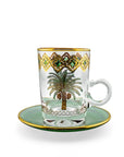 Palm Green Set of 6 Tea Cup with Saucer 120 ml