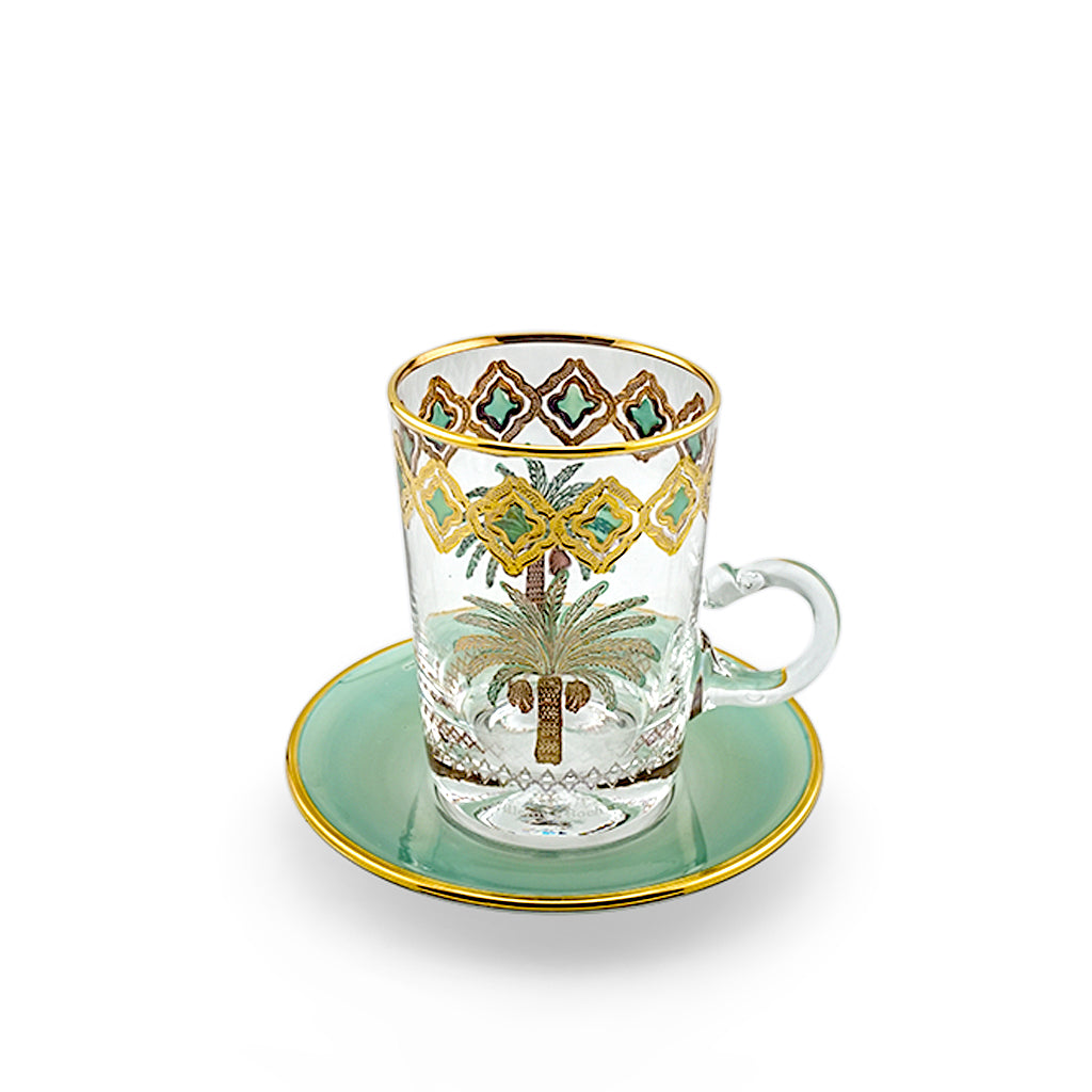 Palm Green Set of 6 Tea Cup with Saucer 120 ml