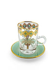 Palm Green Set of 6 Tea Cup with Saucer 120 ml