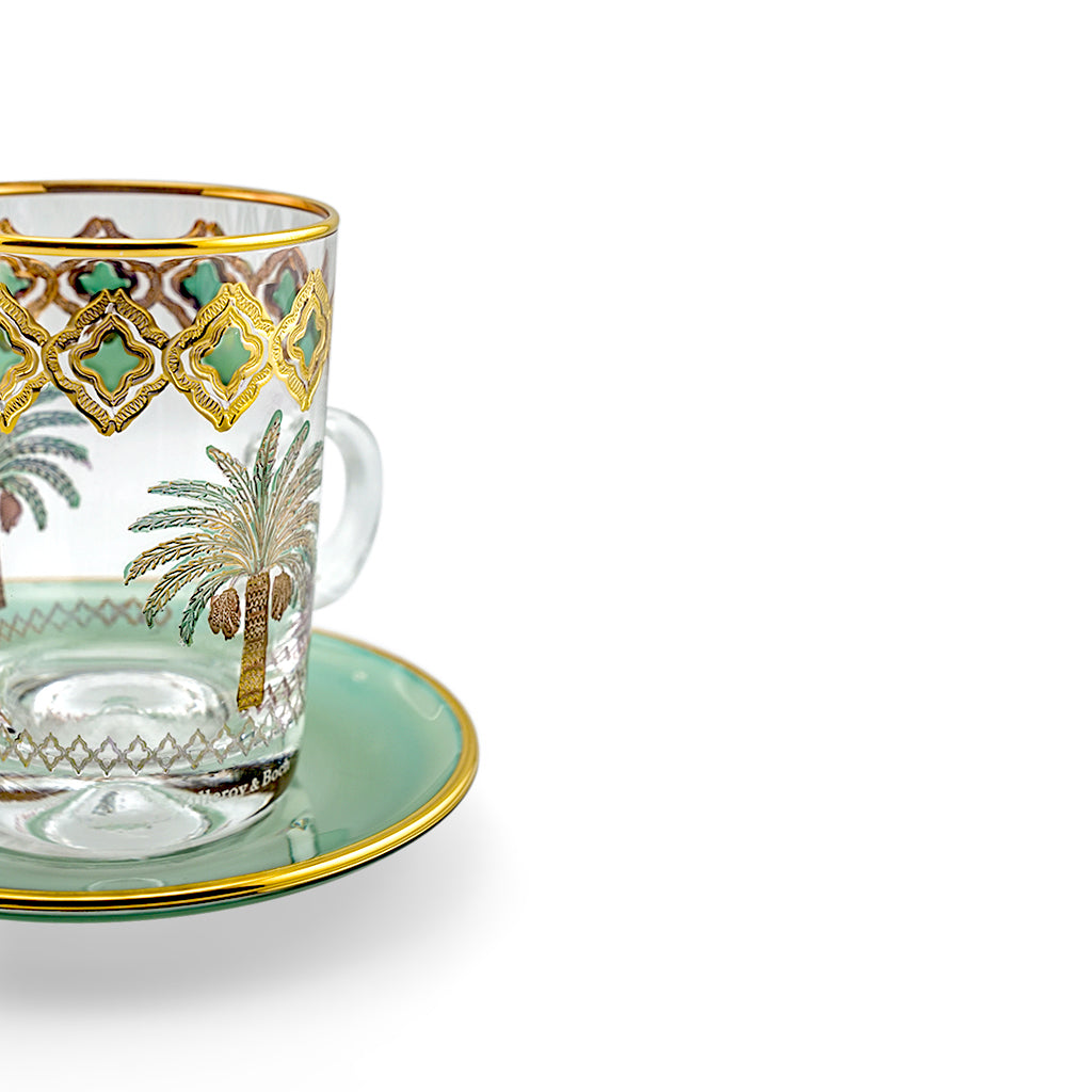 Palm Green Set of 6 Tea Cup with Saucer 120 ml