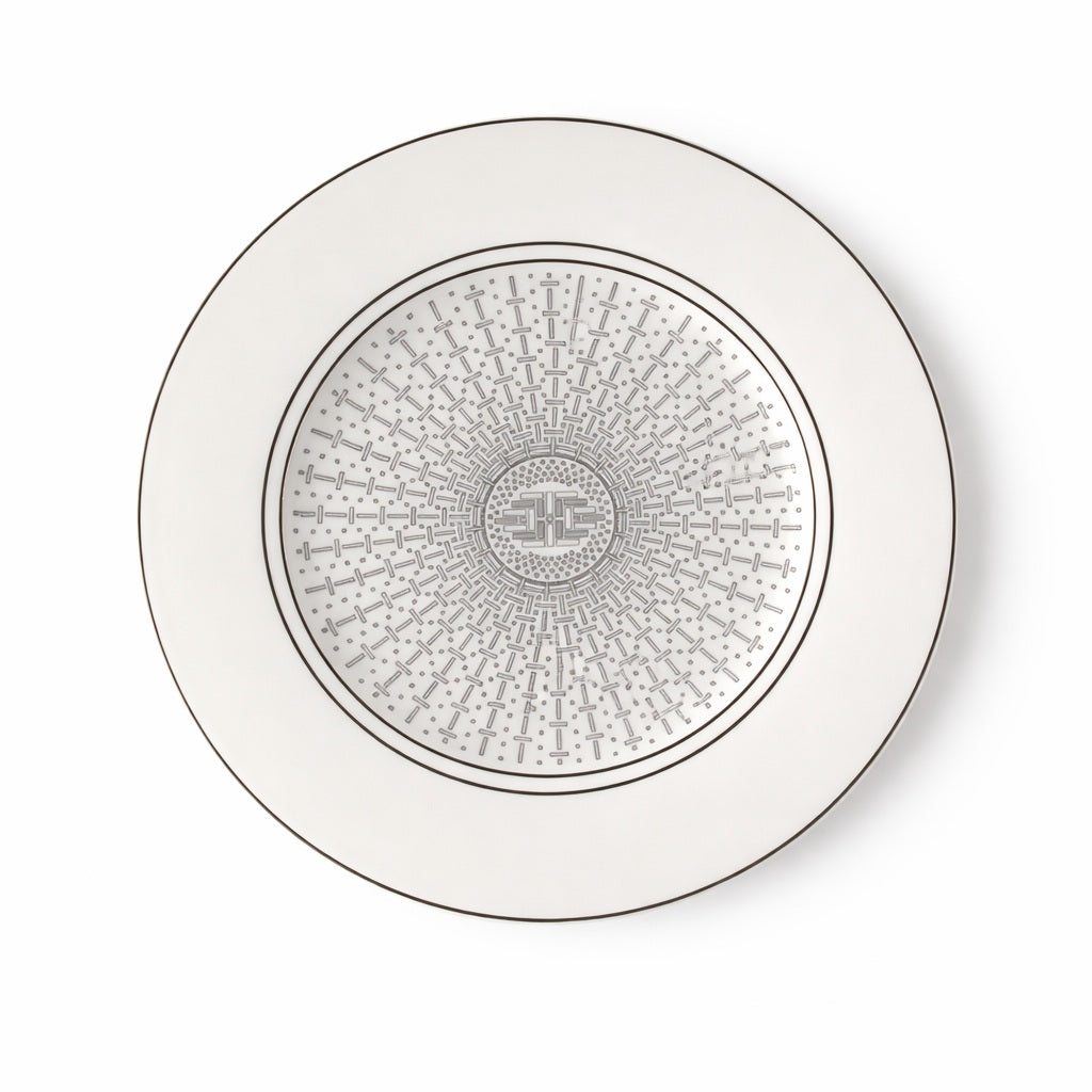 Geo Rose Grey &amp; Platinum Dinner Set-18 Pcs for 6 Persons