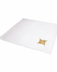 Azure Napkin White Linen Embroidery Gold 36.5x36.5cm