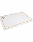 Azure Placement White Linen Embroidery Gold 32*48cm