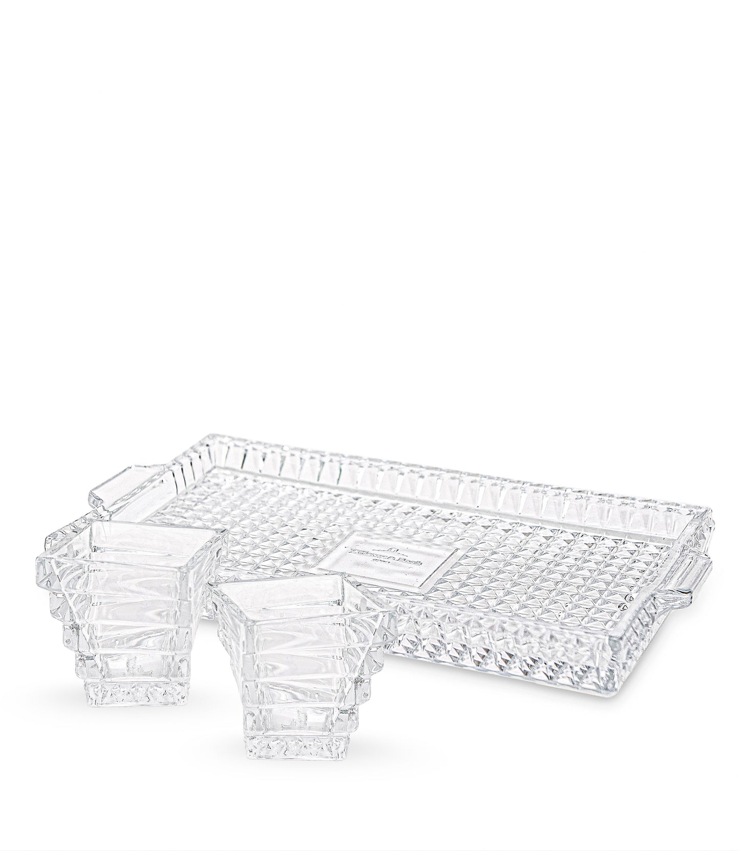 Spiral Crystal Tray with Bowl Set of 3