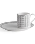 Geo Rose Grey & Platinum Coffee Set – 12 Pcs for 6 Persons