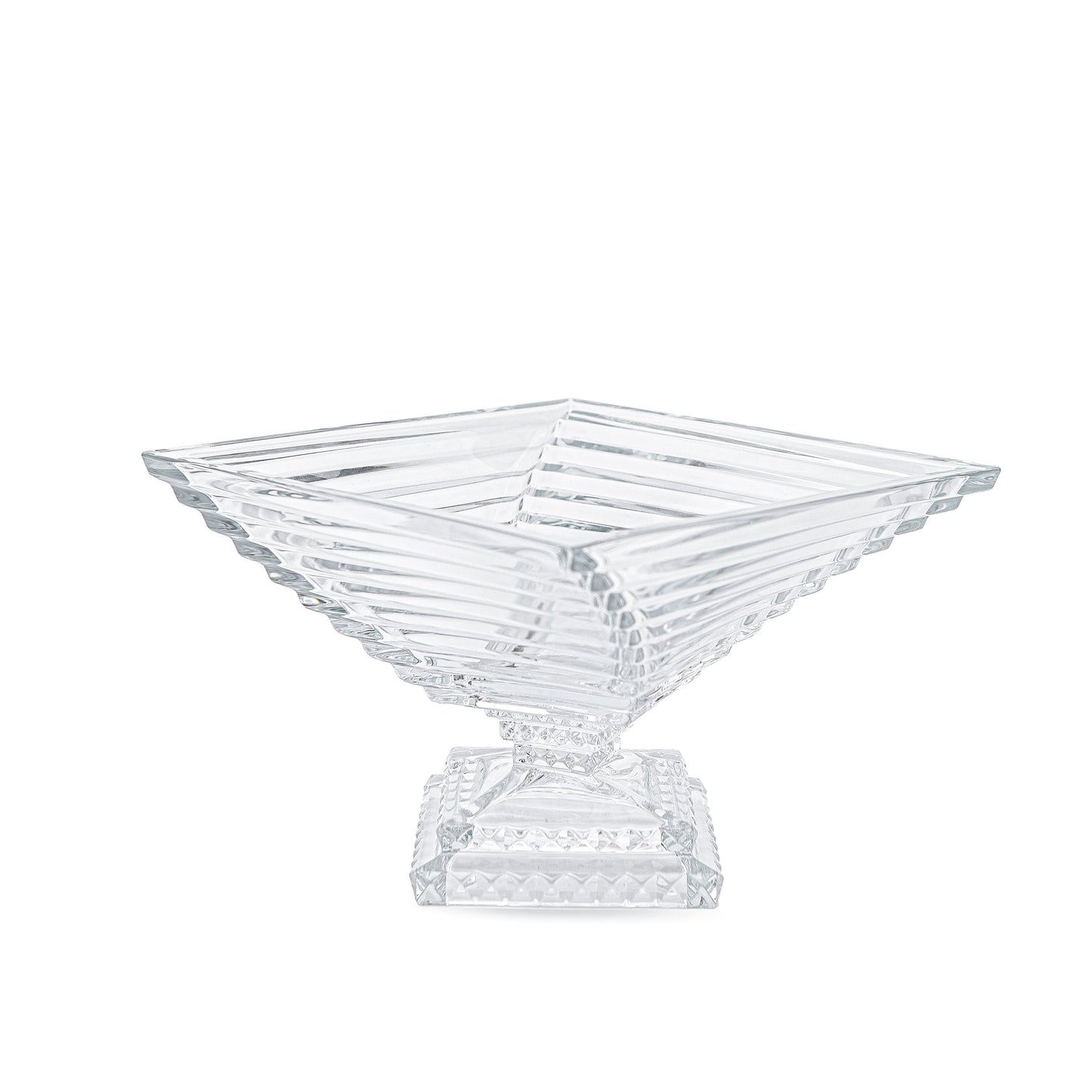 Spiral Crystal  Decorative Bowl With Foot 28cm