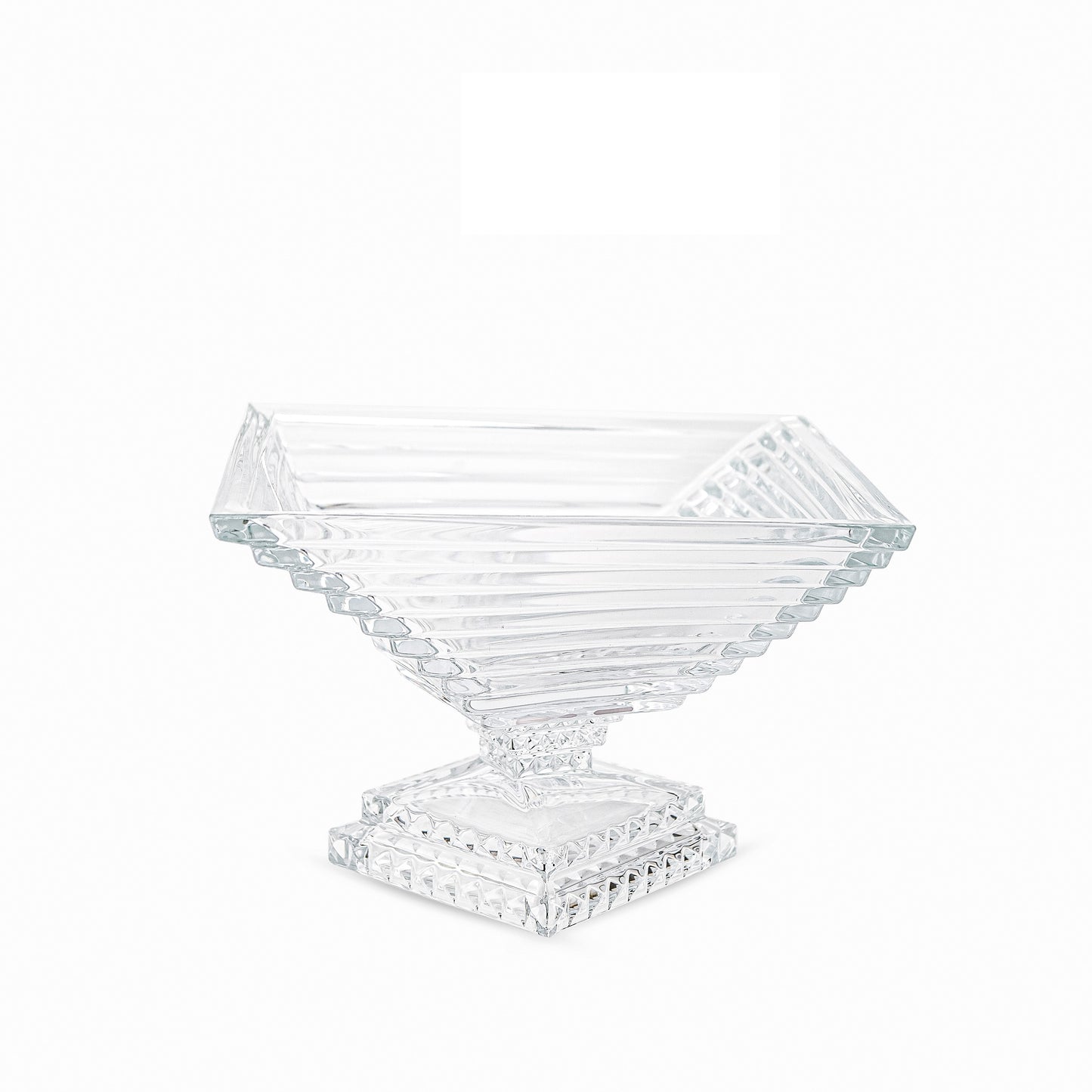 Spiral Crystal  Decorative Bowl With Foot 28cm