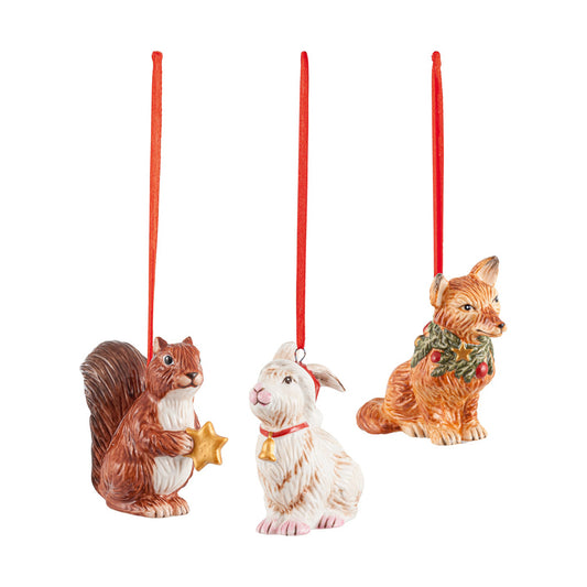 Nostalgic Ornaments Ornaments Forest Animals, Set 3pcs 6x7cm