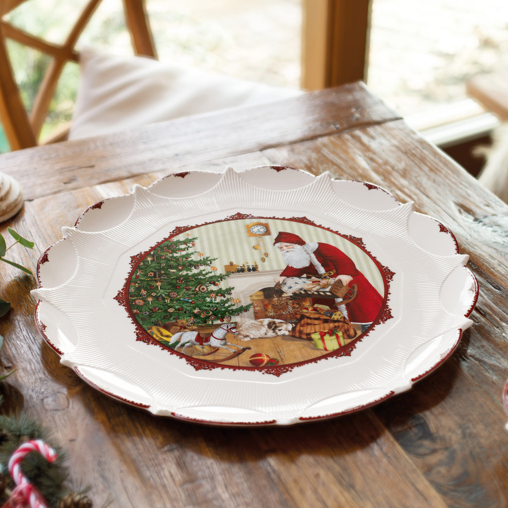 Toy's Fantasy Pastry Plate Large, Santa Bringing Gifts 43x43x2,5cm