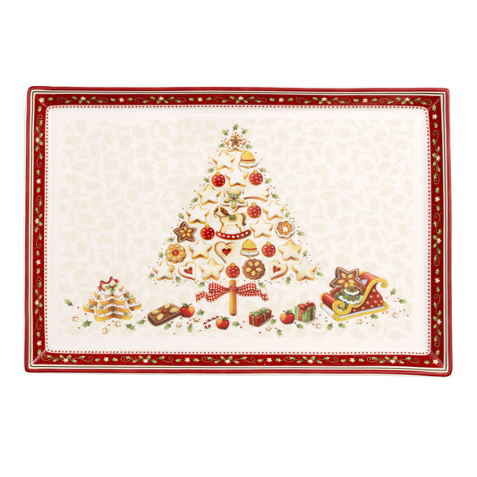 Winter Bakery Delight Rectangular Cake Platter Large