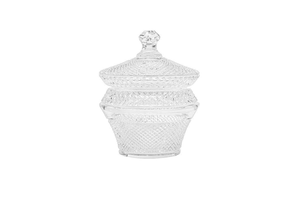 Glow Crystal Decorative Bowl With Cover 19cm