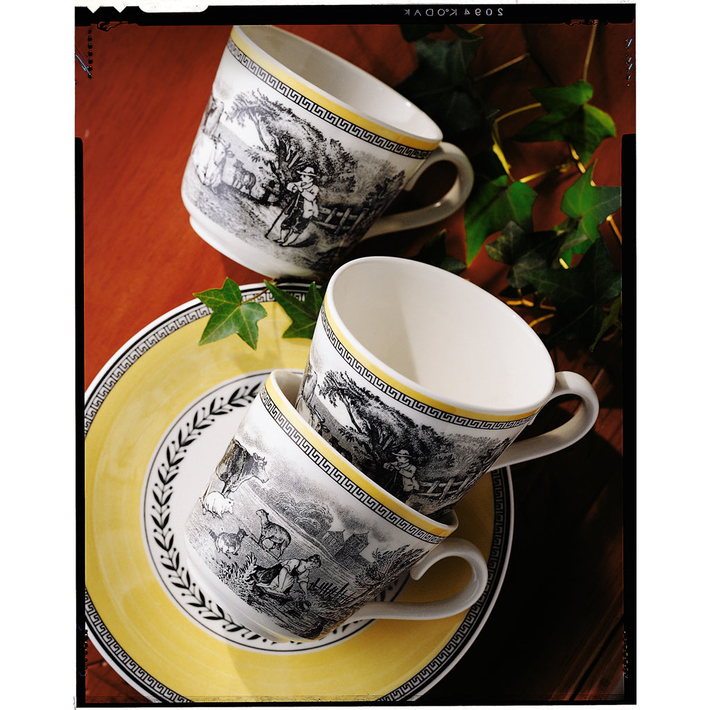 Audun Ferme Breakfast Cups With Saucers Set 6 Person