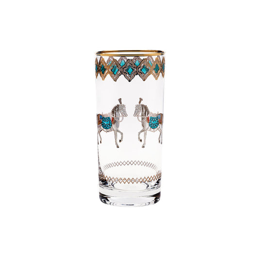 Horse Tiffany Long Drink Glasses Set Of 6