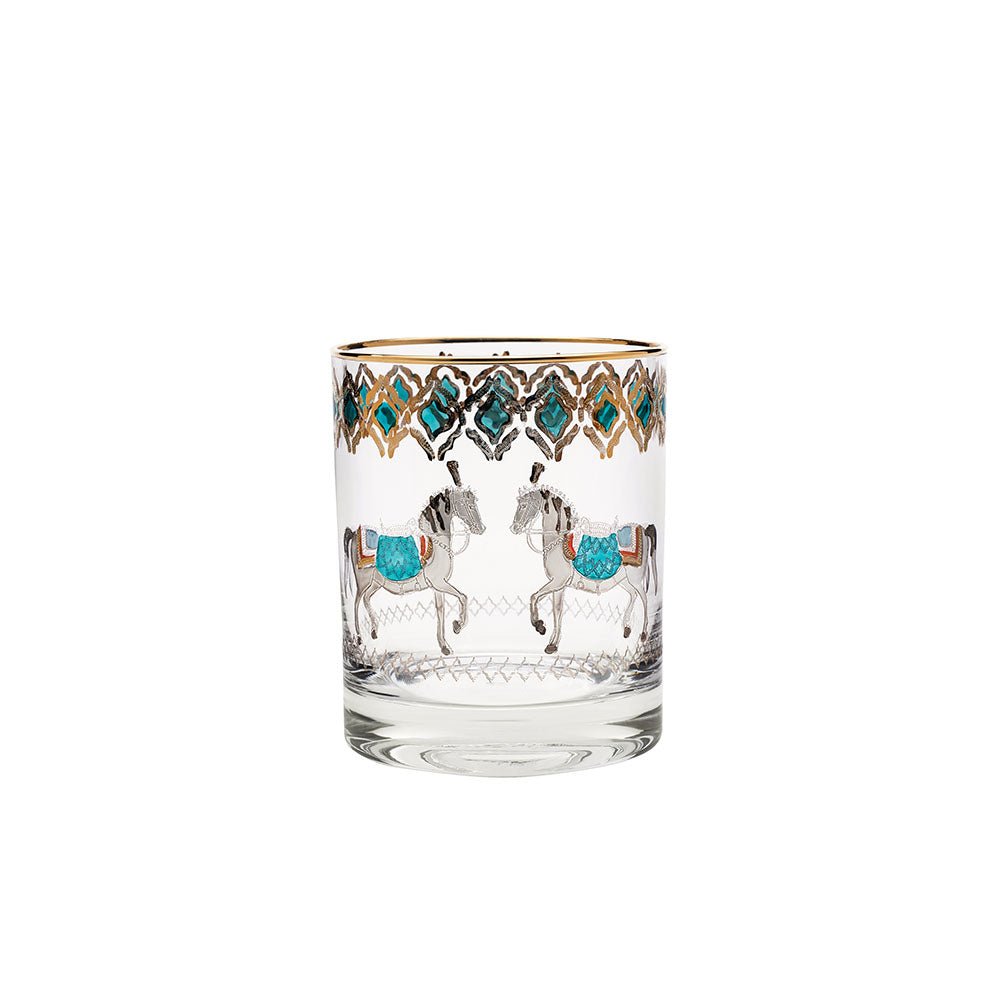 Horse Tiffany Short Drink Glasses Set Of 6