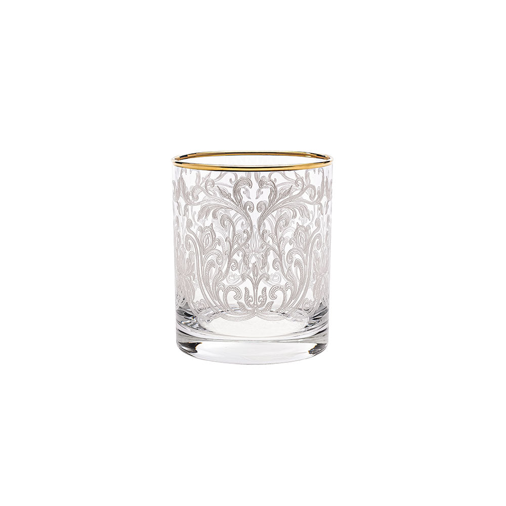 Embroidery Gold Short Drink Glasses Set Of 6