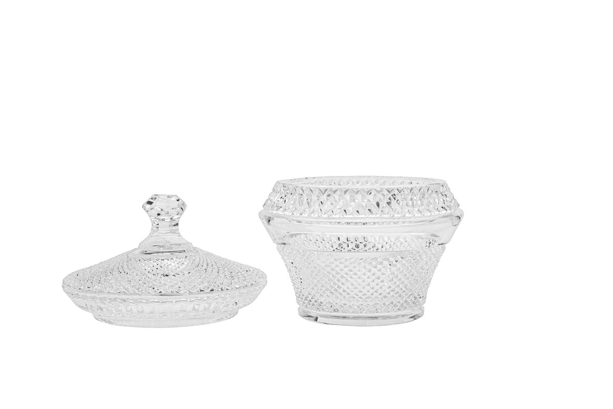 Glow Crystal Decorative Bowl With Cover 12cm