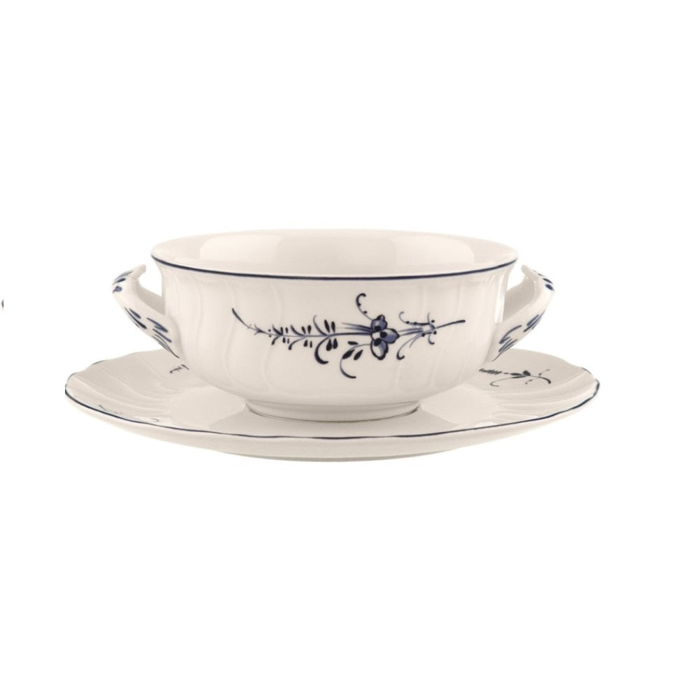 Old Luxembourg Soup Cup With Saucer Set 6 Person